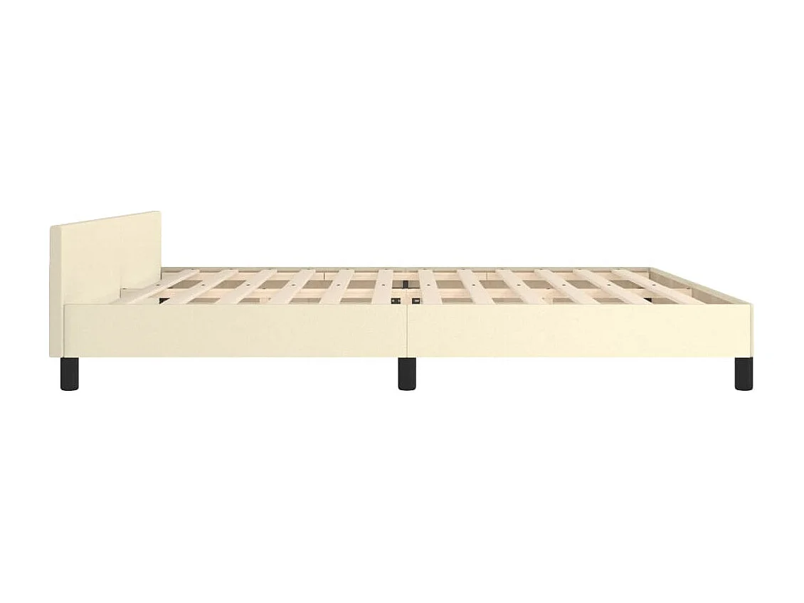 Cadre de lit avec tête de lit Crème 200x200 cm Similicuir