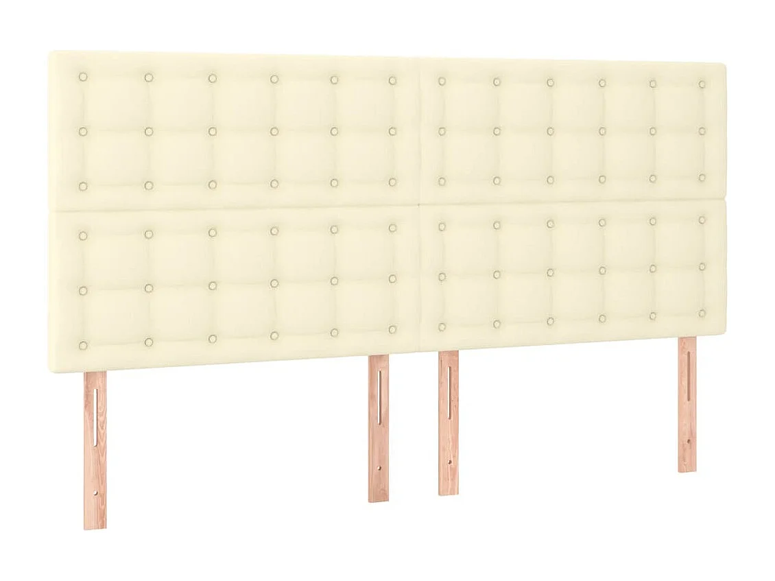 Cadre de lit avec tête de lit Crème 200x200 cm Similicuir