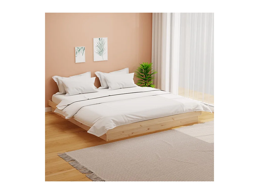 Cadre de lit bois massif 160x200 cm