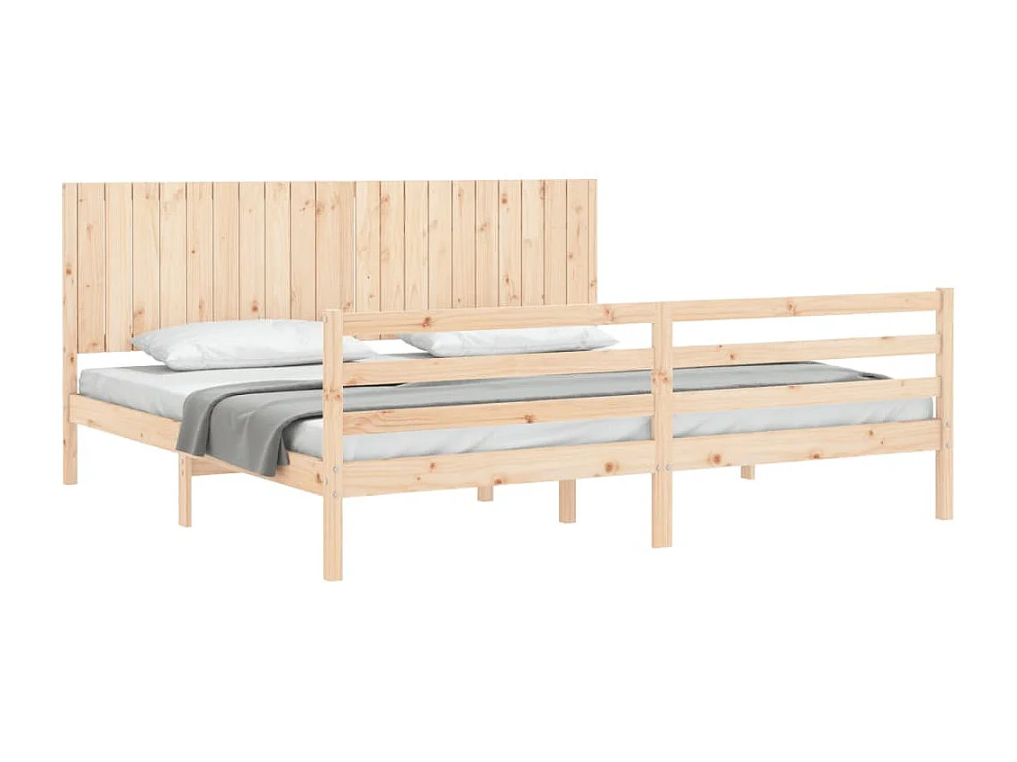 Cadre de lit avec tête de lit 200x200 cm bois massif