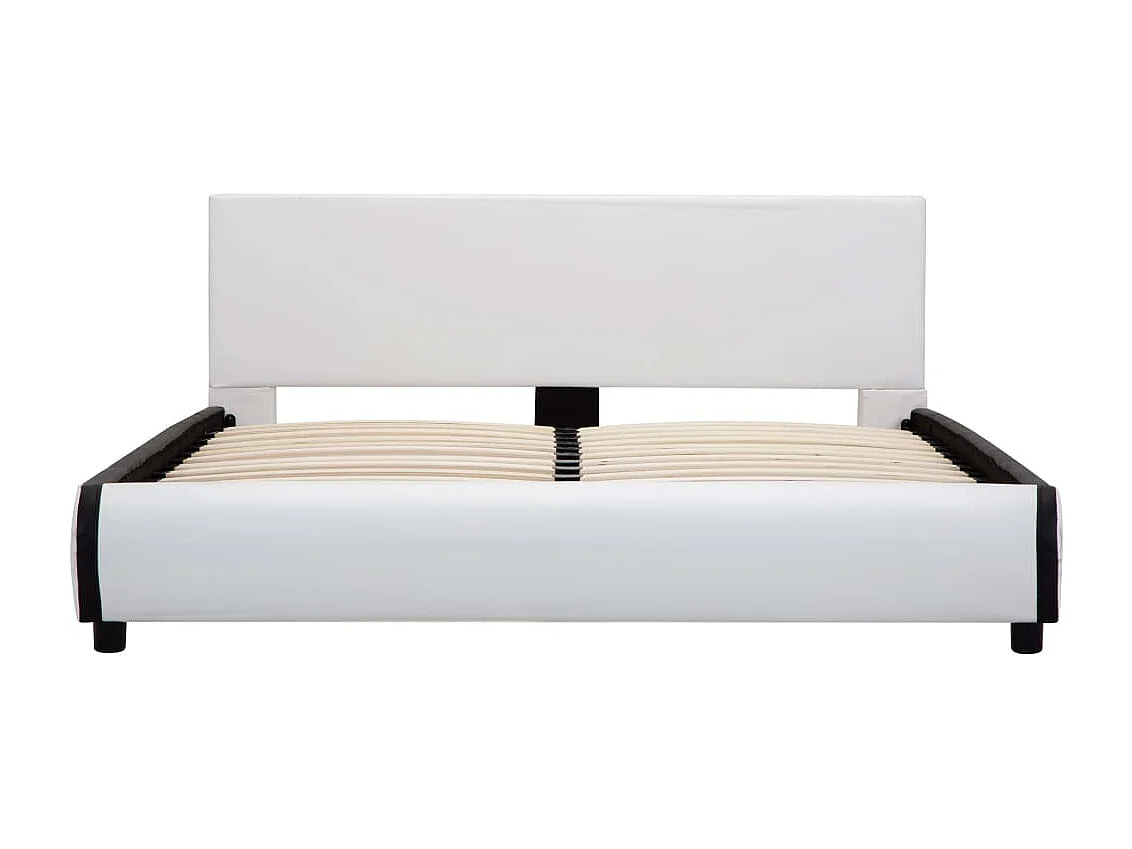 Cadre de lit avec tiroirs Blanc Similicuir 140 x 200 cm