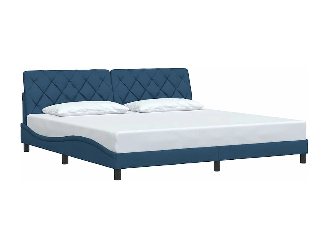 Cadre de lit sans matelas bleu 200x200 cm tissu