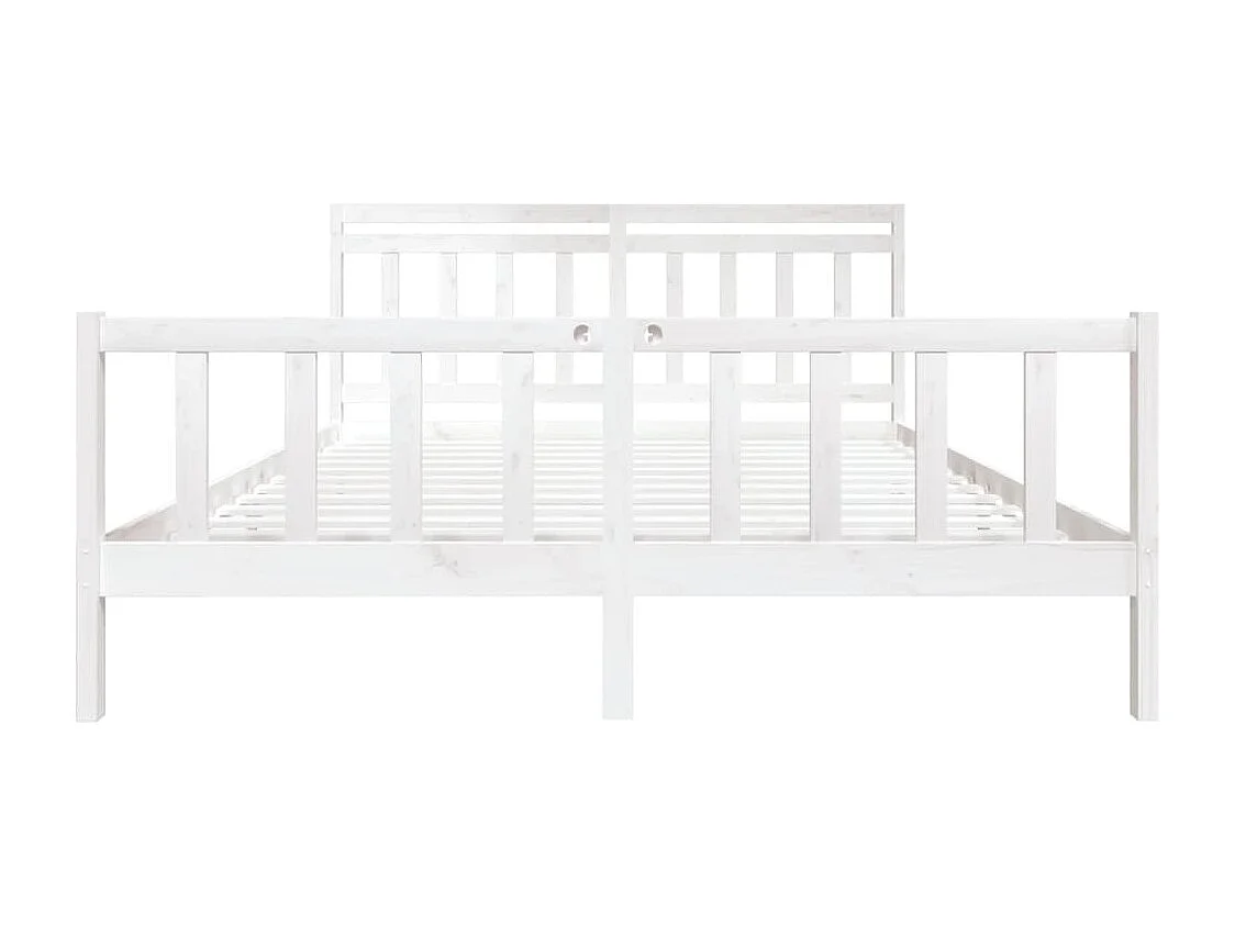 Cadre de lit Blanc Bois massif 180x200 cm Super King