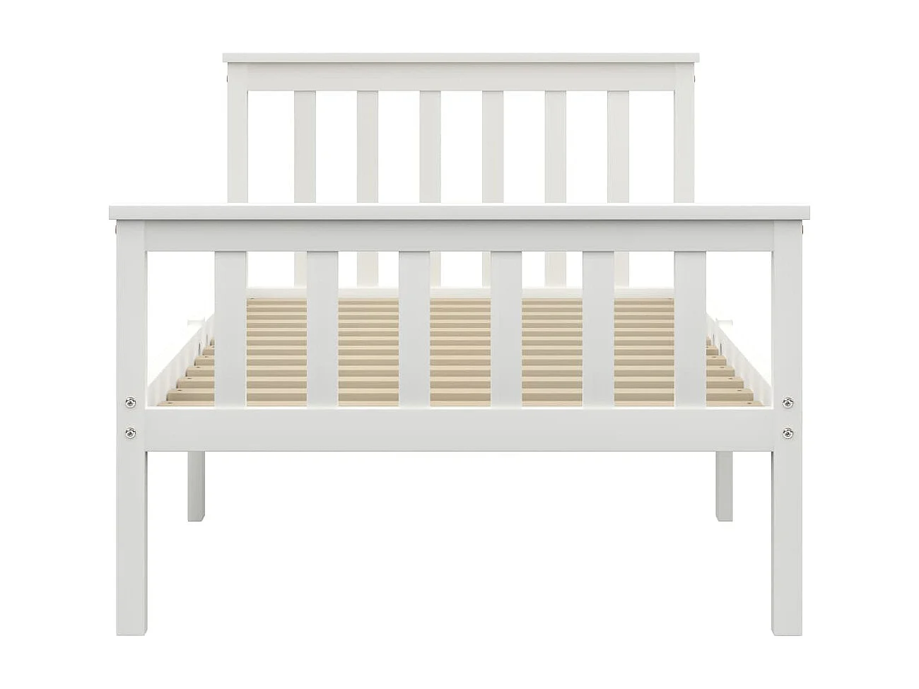 Bedframe massief grenenhout wit 90x200 cm