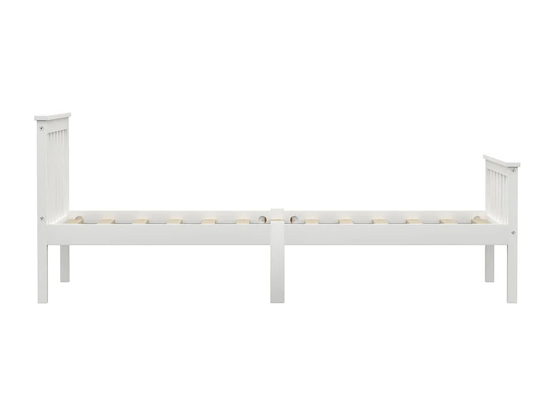 Bedframe massief grenenhout wit 90x200 cm