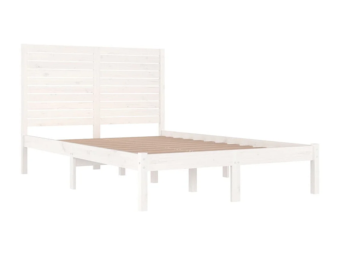 Cadre de lit Blanc Bois massif 140x190 cm