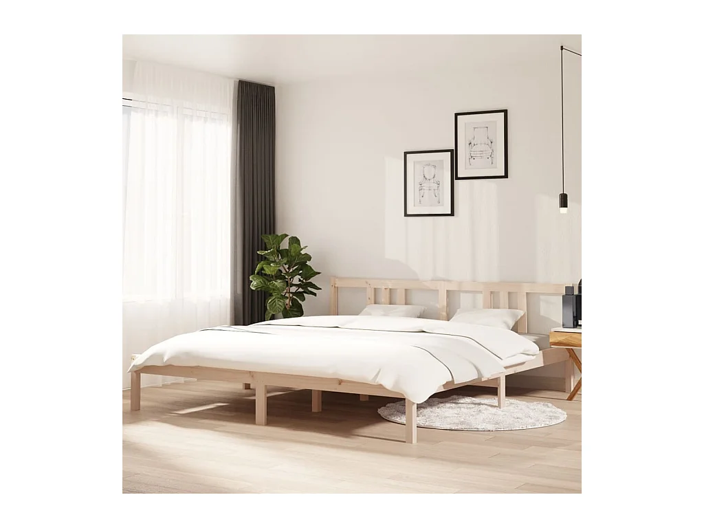 Estrutura de cama super king 180x200 cm madeira maciça
