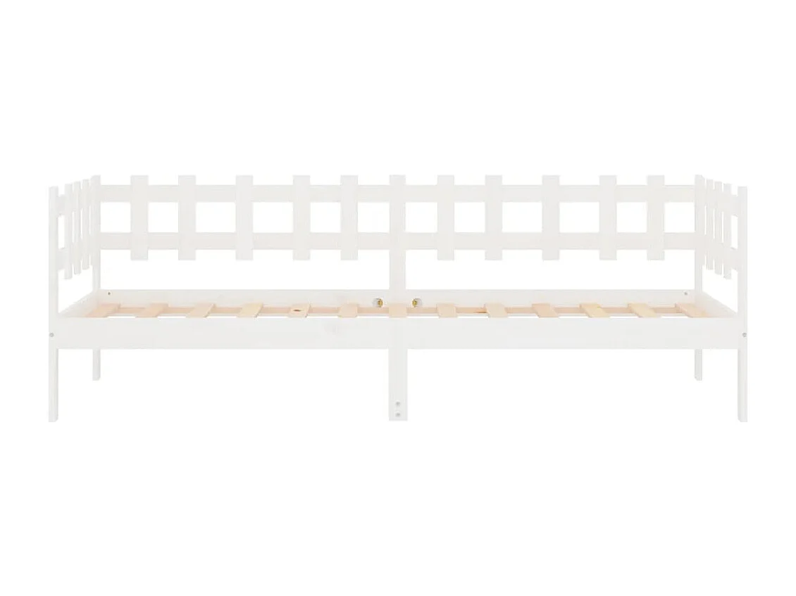 Lit de jour Blanc 90x190 cm Bois de pin massif