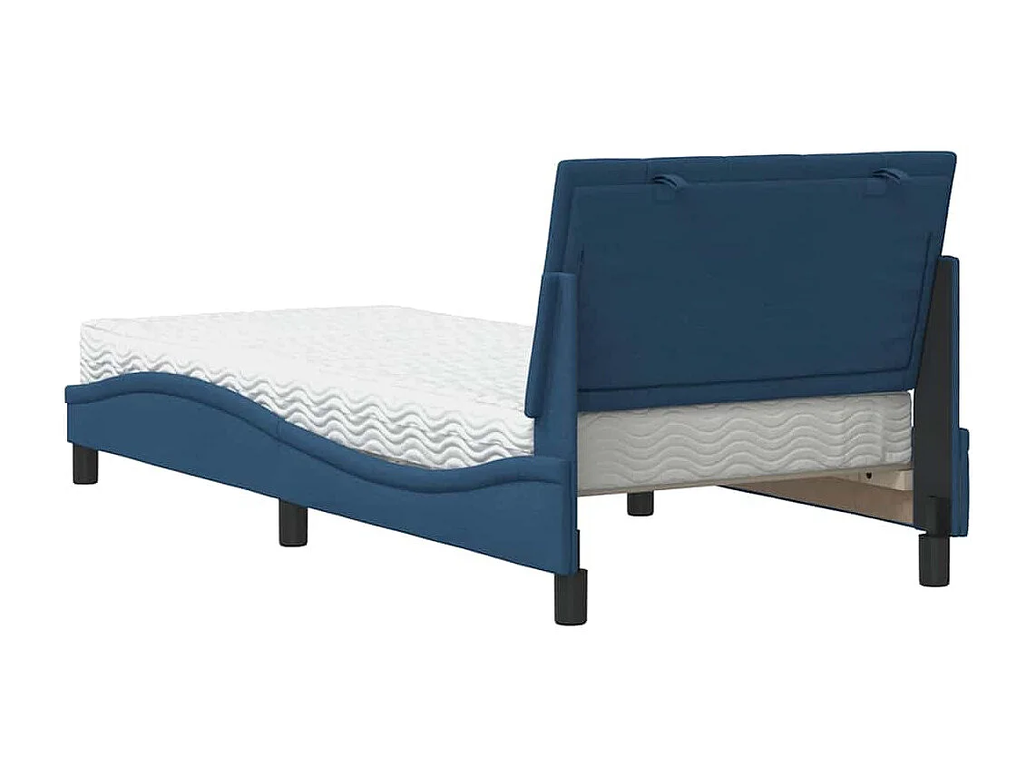 Lit avec matelas bleu 90x200 cm tissu