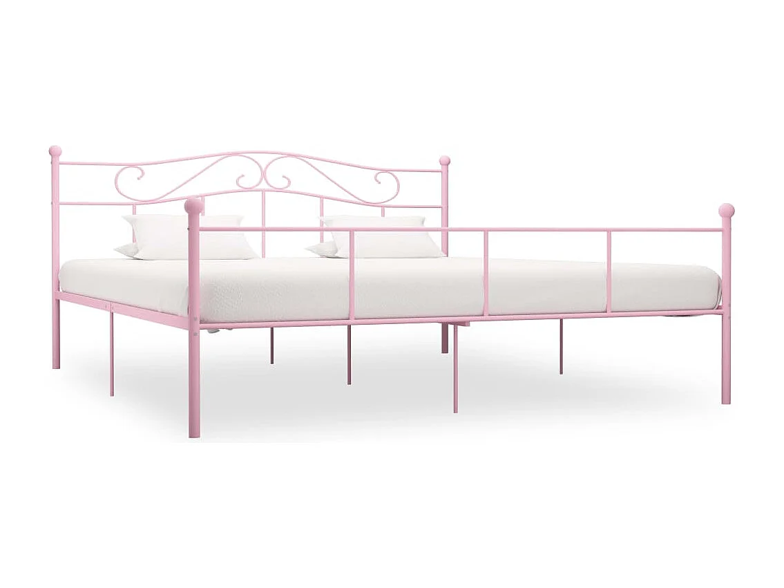 Cadre de lit Rose Métal 200x200 cm