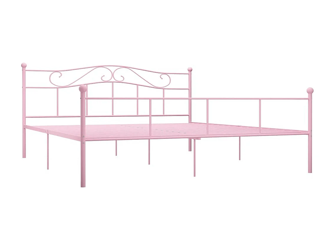 Cadre de lit Rose Métal 200x200 cm
