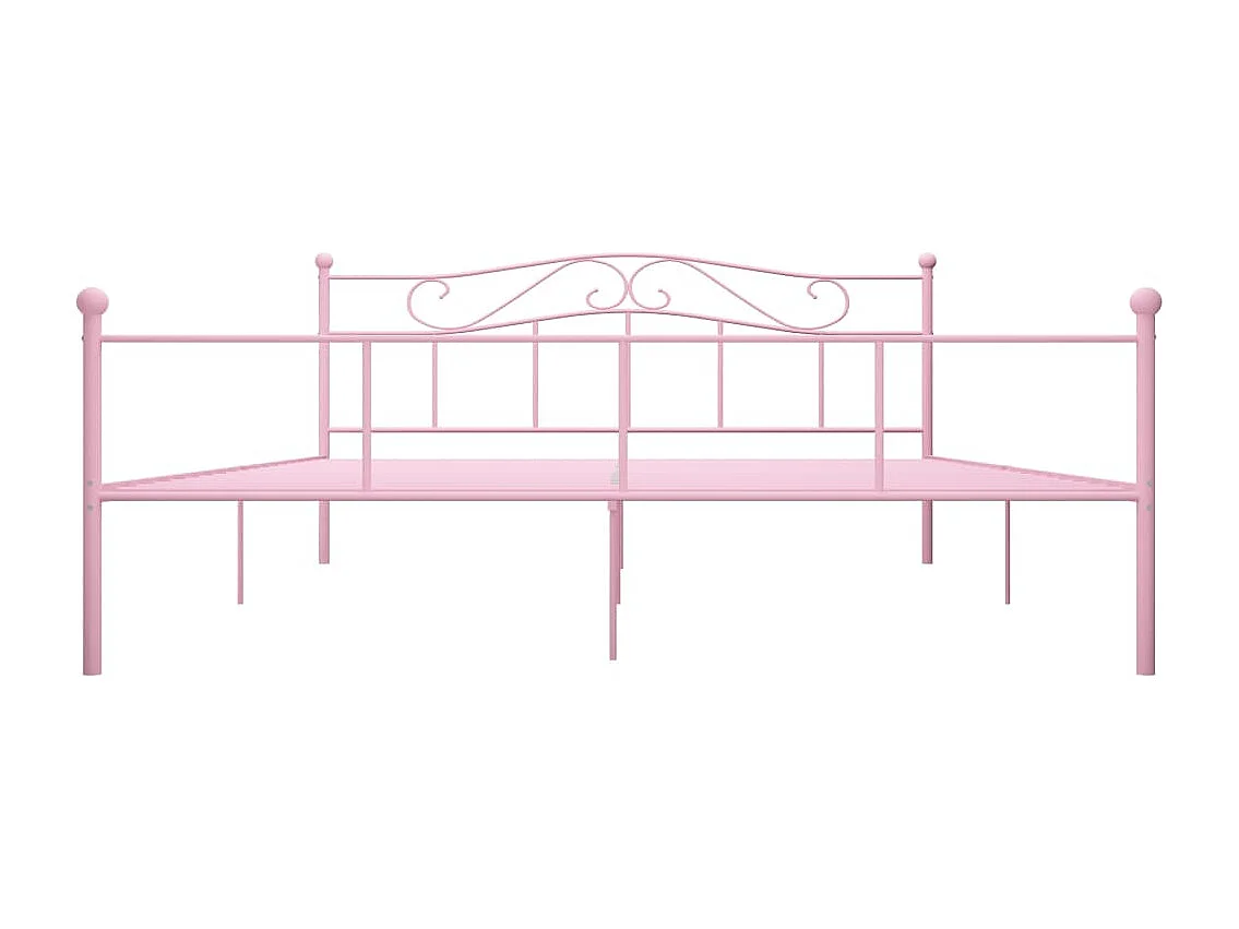Cadre de lit Rose Métal 200x200 cm