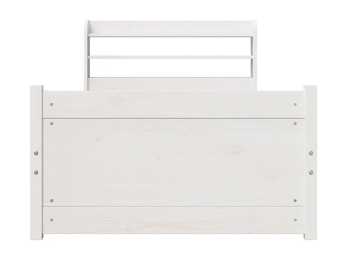 Cadre de lit avec tête de lit sans matelas blanc 90x200 cm