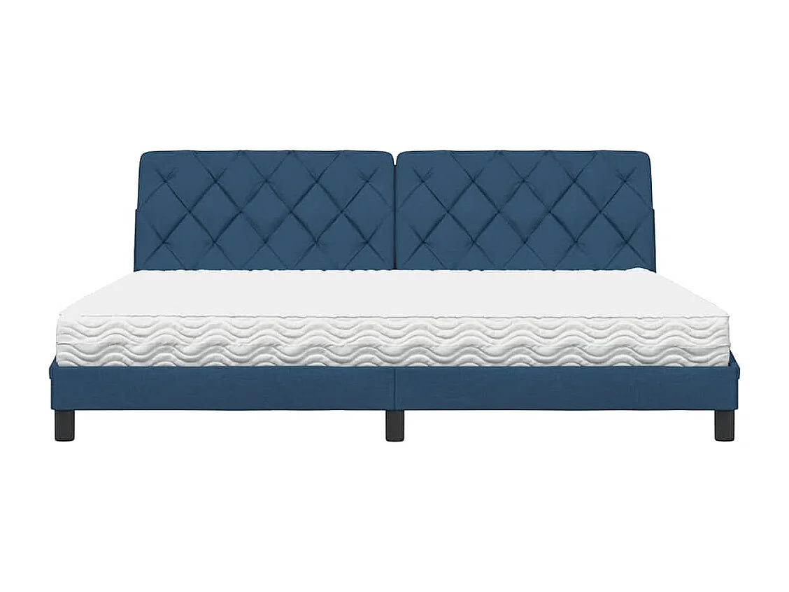 Lit avec matelas bleu 200x200 cm tissu