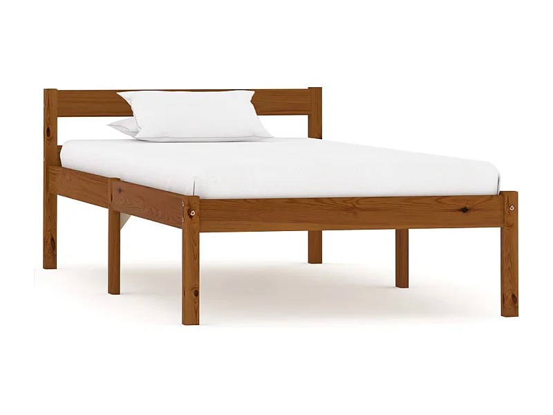 Bedframe massief grenenhout honingbruin 90x200 cm