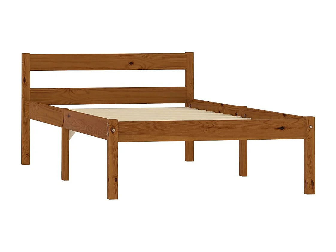 Bedframe massief grenenhout honingbruin 90x200 cm