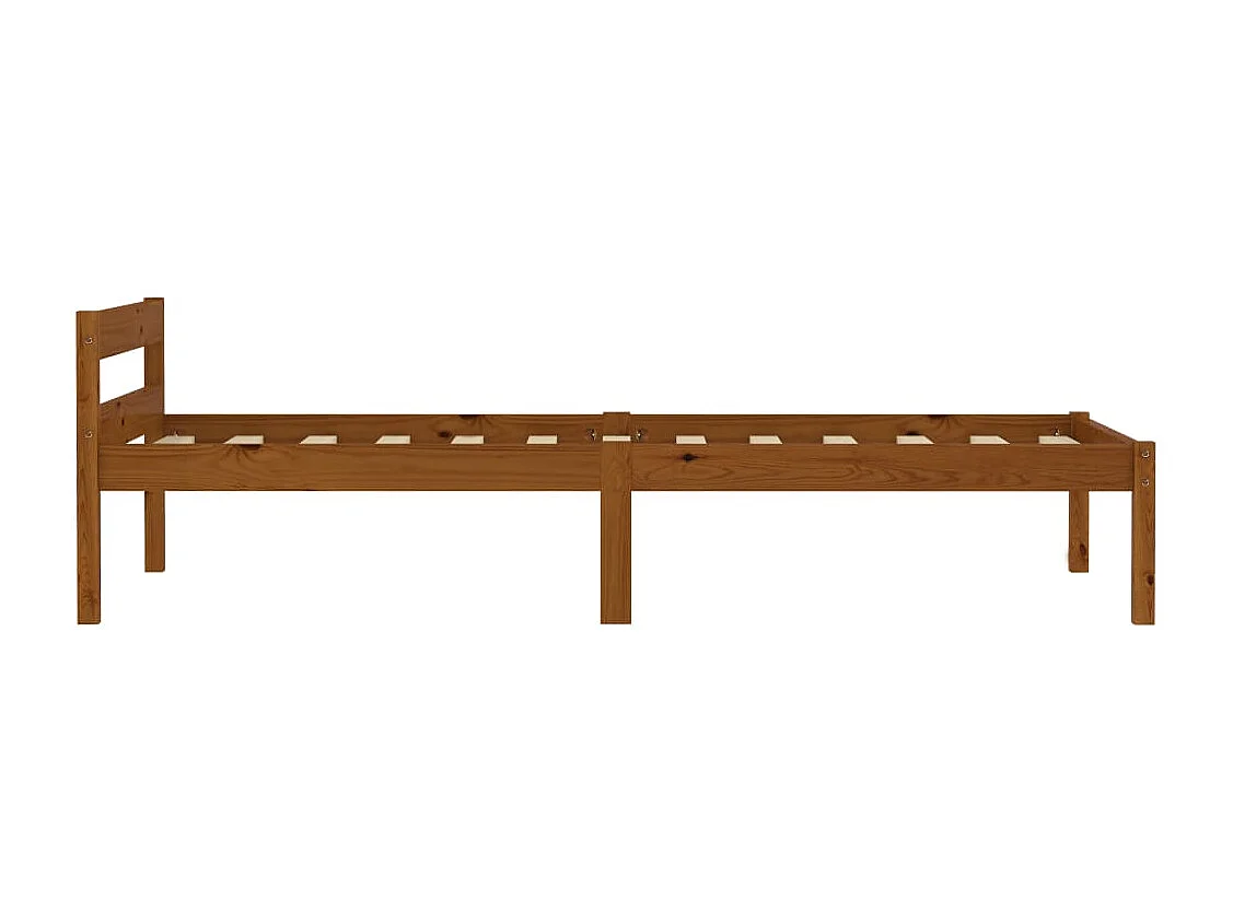 Bedframe massief grenenhout honingbruin 90x200 cm