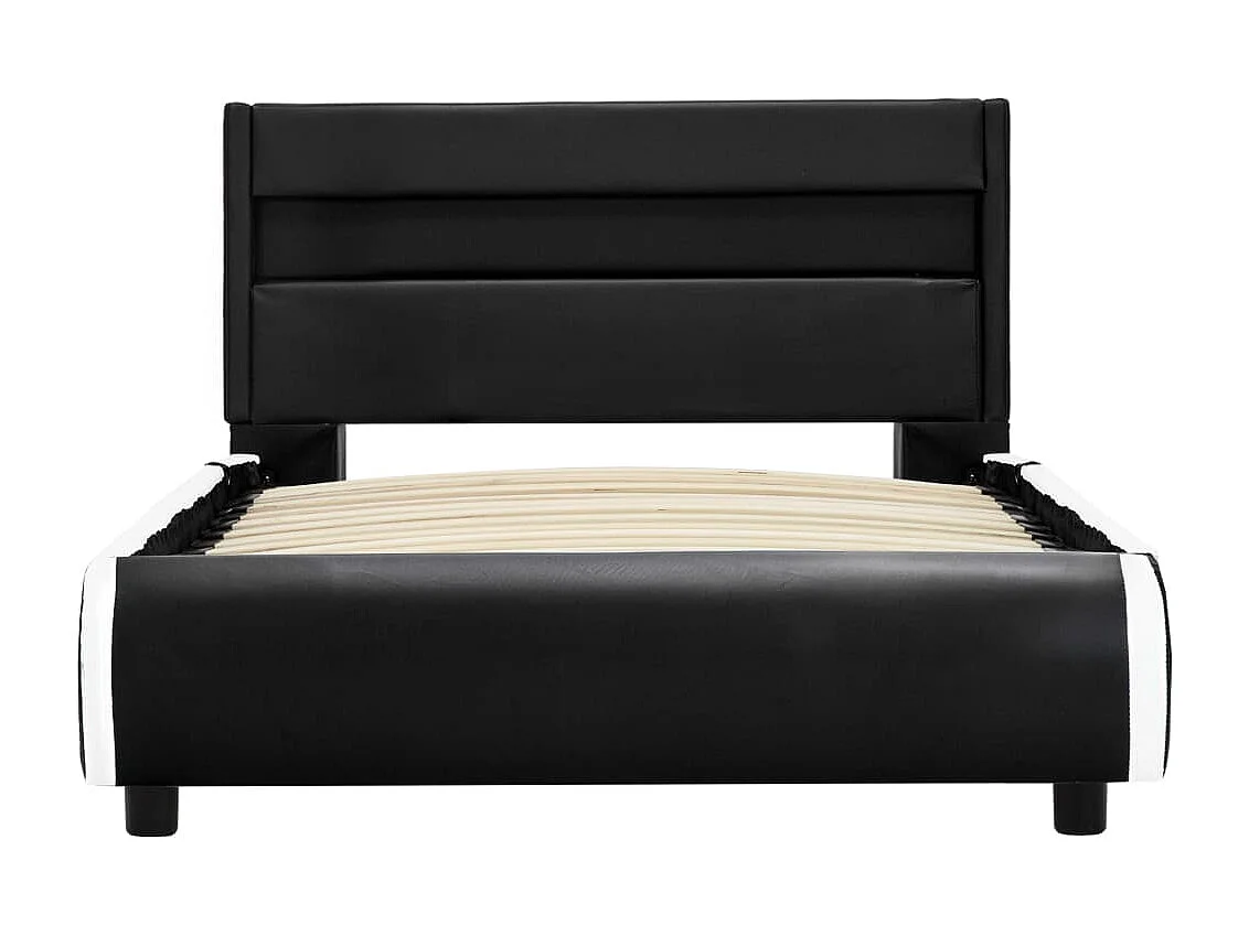 Cadre de lit avec LED Noir Similicuir 100 x 200 cm