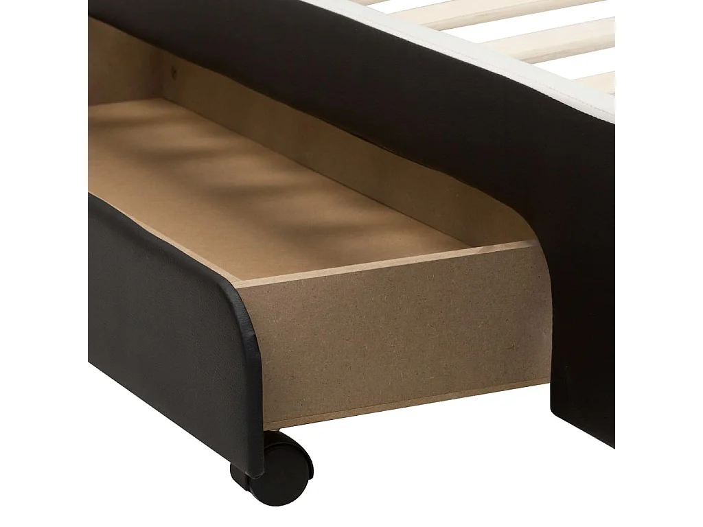 Cadre de lit avec LED Noir Similicuir 100 x 200 cm