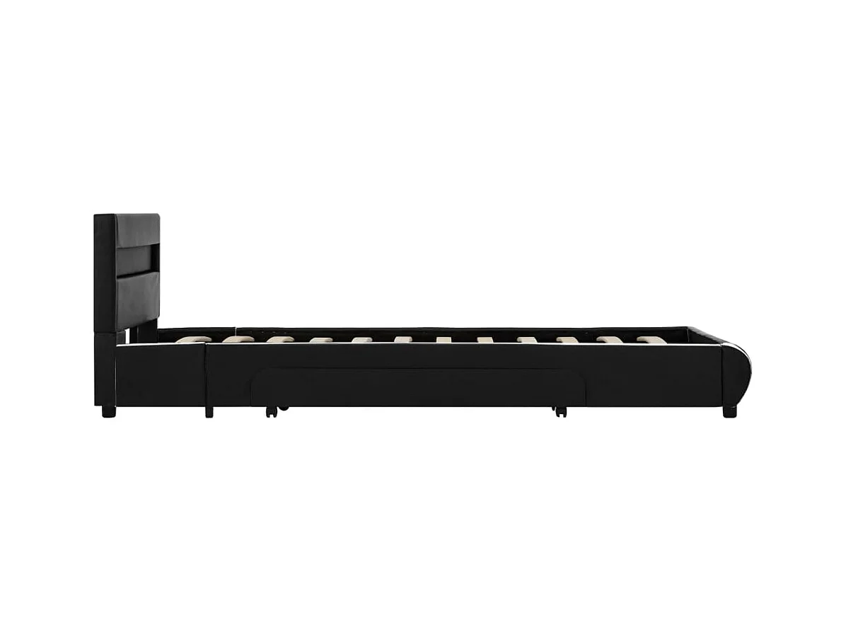 Cadre de lit avec LED Noir Similicuir 100 x 200 cm