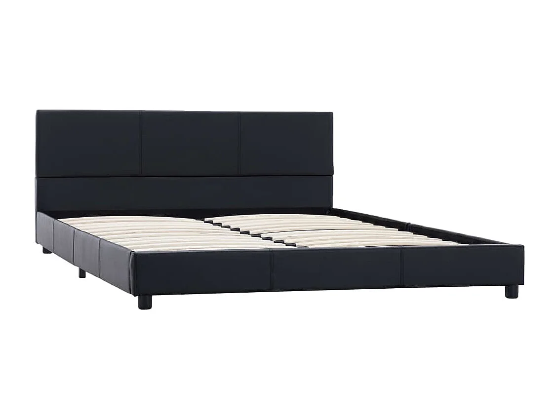 Bedframe kunstleer zwart 160x200 cm