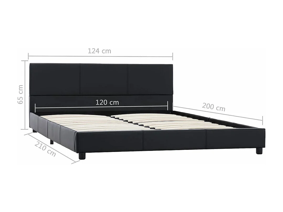 Cadre de lit Noir Similicuir 120 x 200 cm