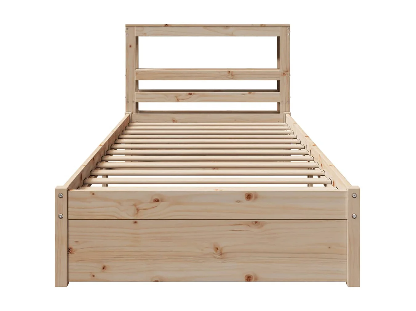 Bedframe met hoofdbord massief grenenhout 90x190 cm