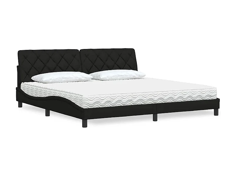Bed met matras stof zwart 200x200 cm