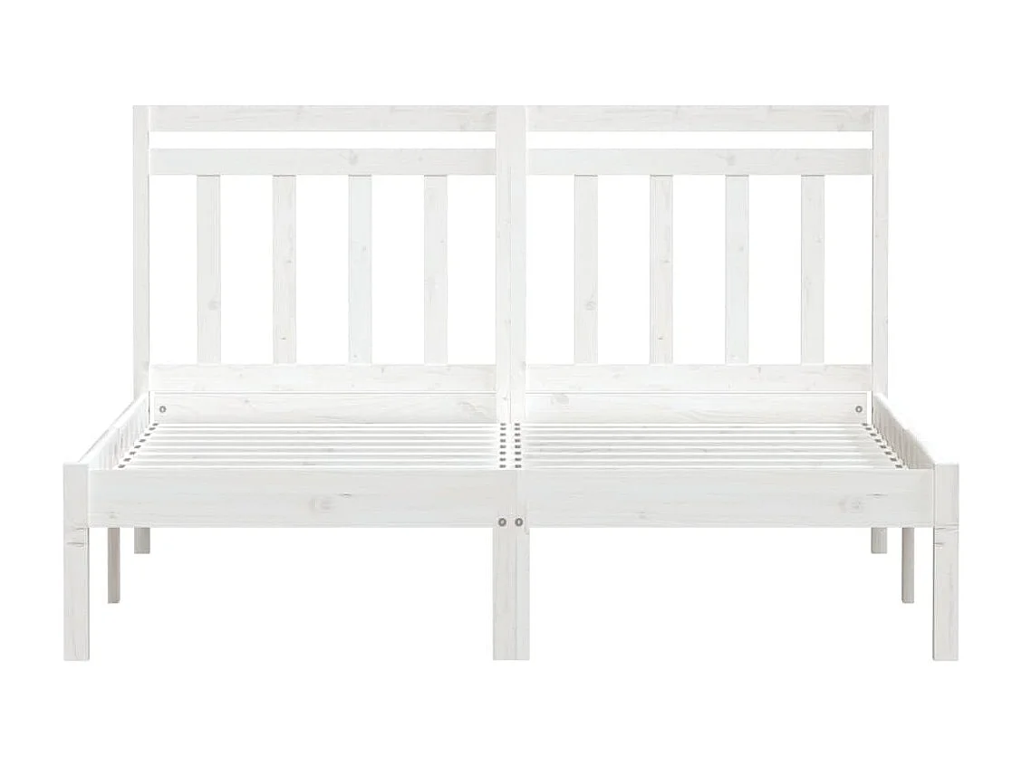 Cadre de lit Blanc Bois massif 150x200 cm Très grand
