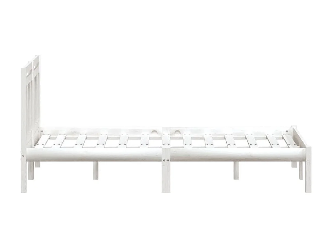 Cadre de lit Blanc Bois massif 150x200 cm Très grand