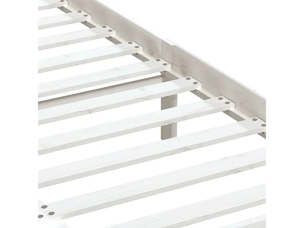Cadre de lit Blanc Bois massif 150x200 cm Très grand