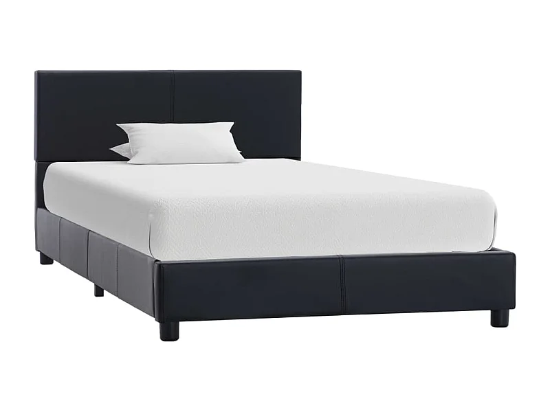 Bedframe kunstleer zwart 100x200 cm