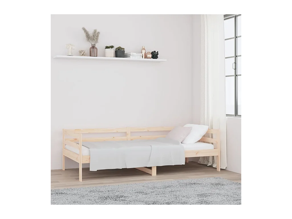 Sofá-cama 80x200 cm madeira de pinho maciça