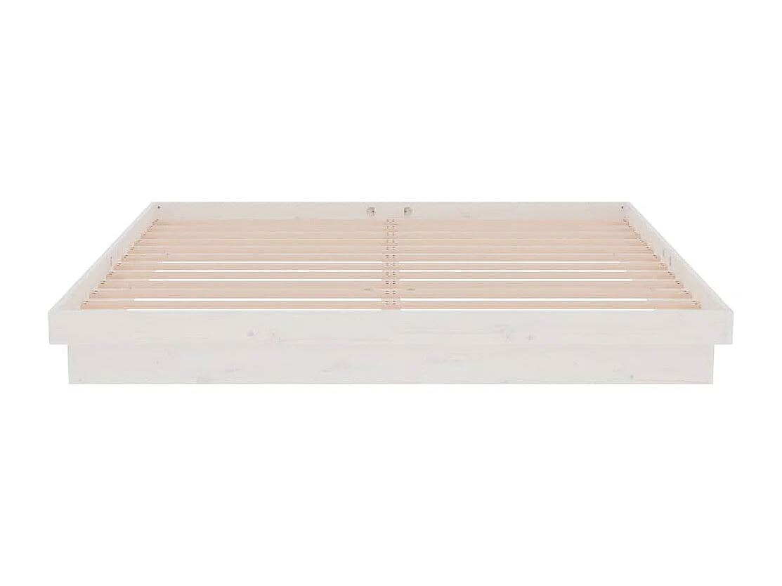 Cadre de lit blanc bois massif 180x200 cm super king