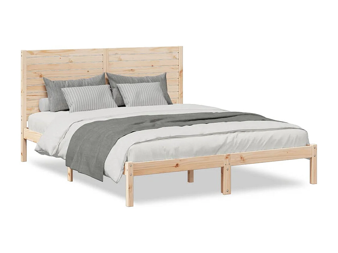Cadre de lit extra long sans matelas 140x210 cm bois massif