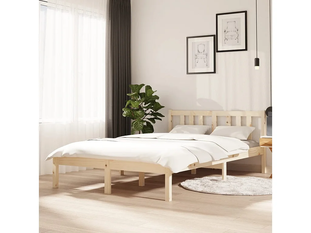 Cadre de lit Bois massif 120x200 cm