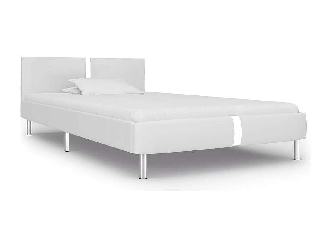 Cadre de lit Blanc Similicuir 90 x 200 cm