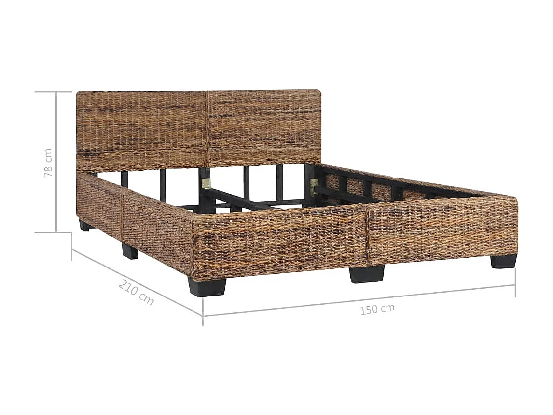 Bedframe natuurlijk rattan 140x200 cm