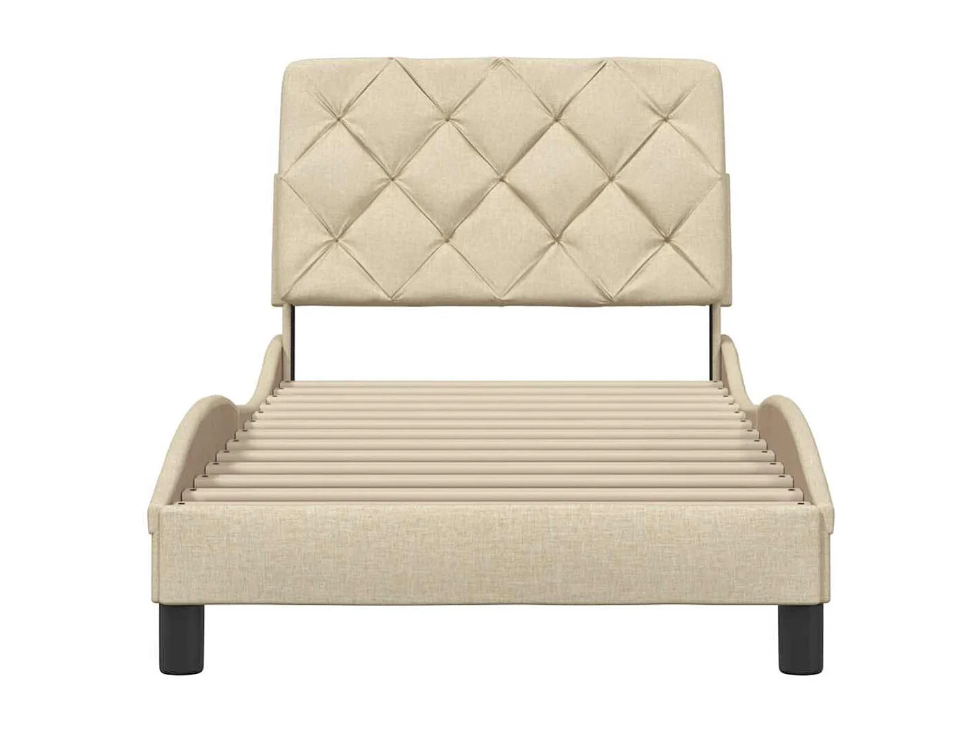 Cadre de lit sans matelas crème 90x200 cm tissu