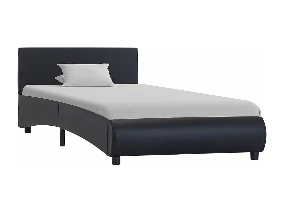 Bedframe met LED kunstleer zwart 90x200 cm