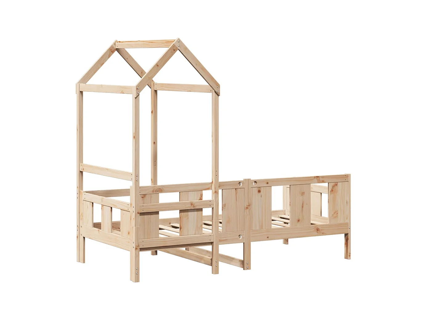 Lit de jour avec toit 90x200 cm bois de pin massif