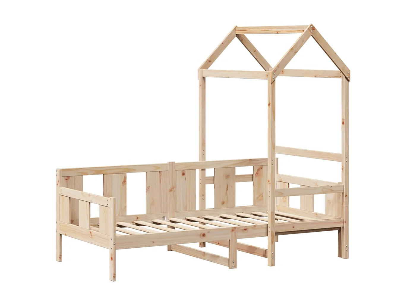 Lit de jour avec toit 90x200 cm bois de pin massif