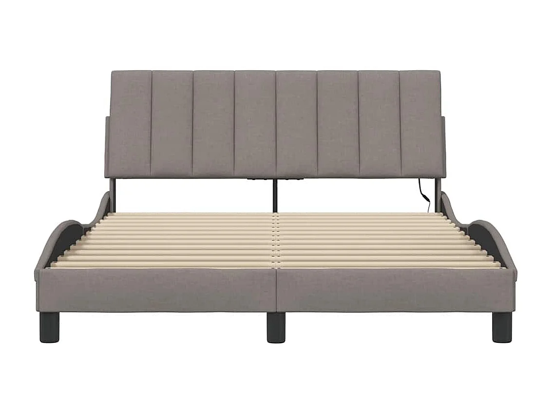 Bedframe zonder matras "Hanko" stof taupe 140x190 cm