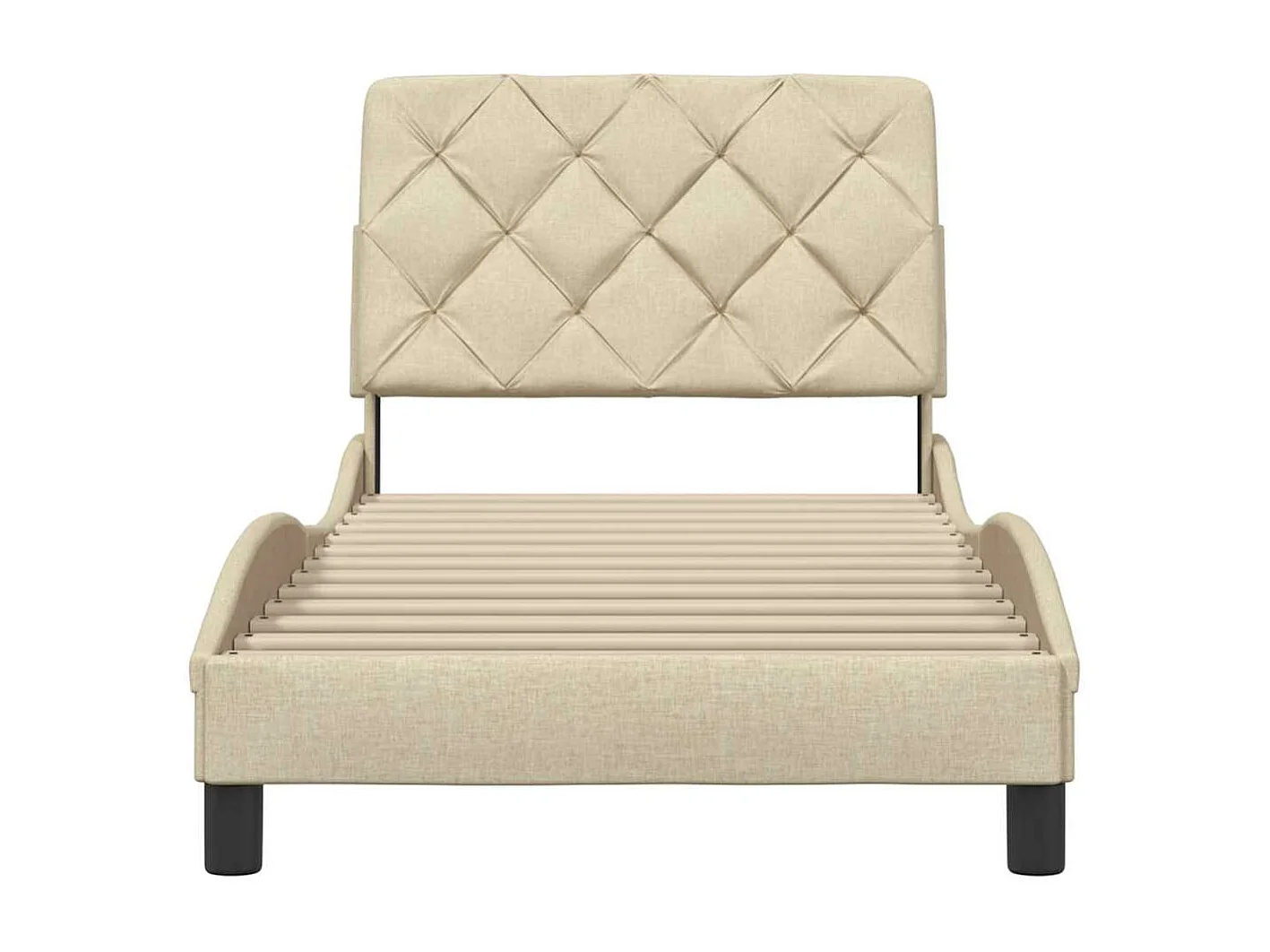 Bedframe zonder matras 90x190 cm stof crèmekleurig