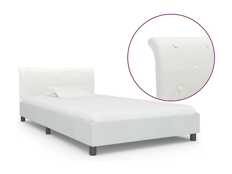 Cadre de lit Blanc Similicuir 100 x 200 cm