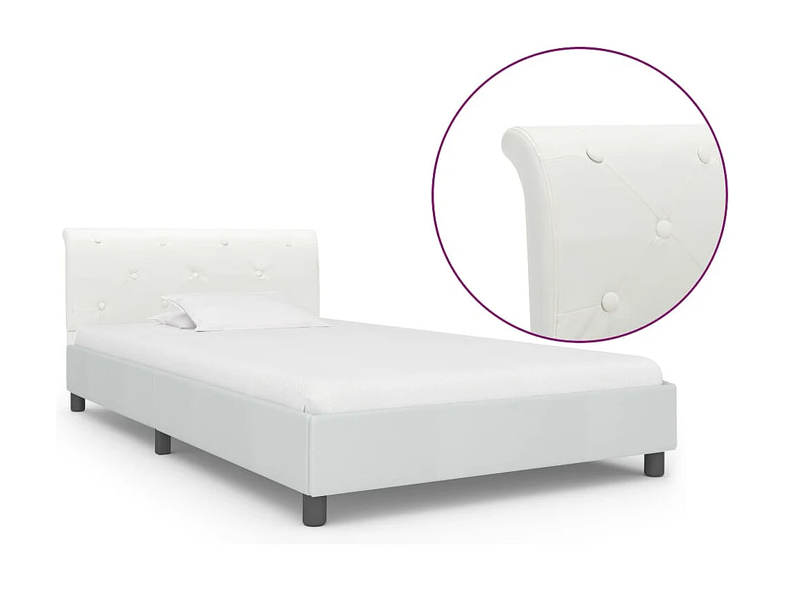 Cadre de lit Blanc Similicuir 100 x 200 cm