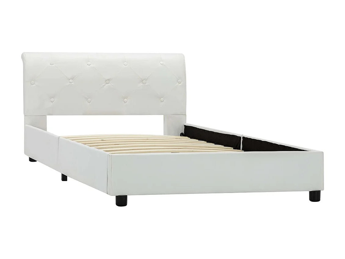 Cadre de lit Blanc Similicuir 100 x 200 cm