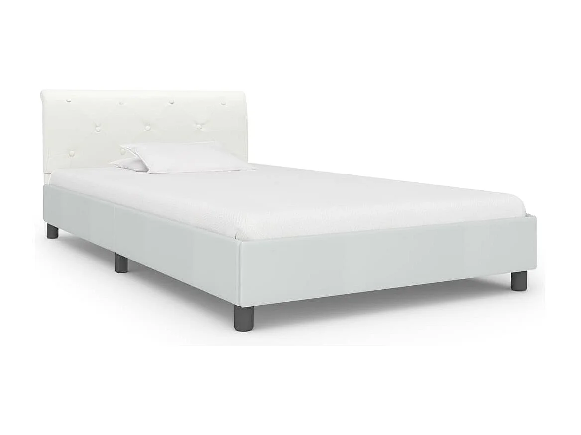 Cadre de lit Blanc Similicuir 100 x 200 cm