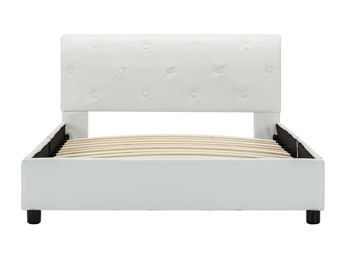 Cadre de lit Blanc Similicuir 100 x 200 cm