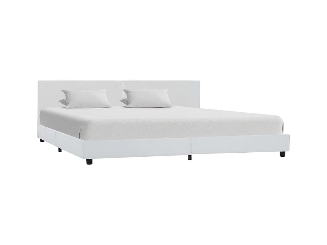 Cadre de lit Blanc Similicuir 180 x 200 cm